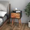 Costway End Table W/Drawers and Storage Wooden Mid-Century Accent Side Table Multipurpose for Bedroom, Living Room Home Furniture Nightstand